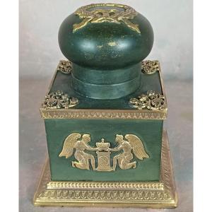 Empire Period Gilt Bronze Inkwell, 19th Century