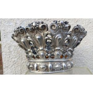 Italian Solid Silver Statue Crown, 18th Century 