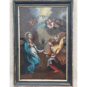17th Century Painting On Copper, The Annunciation