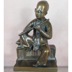 Chinese Bronze Musician China 
