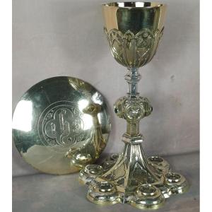 Neo-gothic Solid Silver Chalice By Armand-calliat Thomas Joseph