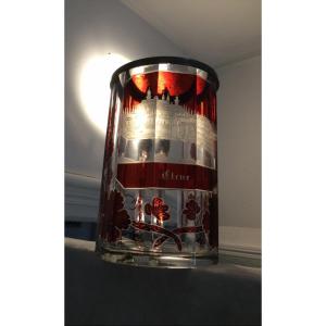 A Ruby Red Bohemian Crystal Tankard