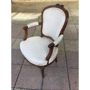 An 18th Century Louis XV Louis XVI Transition Armchair