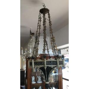 A Large Circular Gothic Revival Style Chandelier.