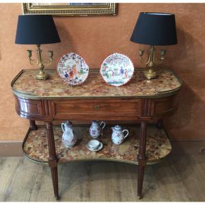 A Louis XVI Mahogany Console-serving Table