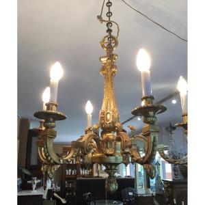 A Large Louis XVI Style Gilt Bronze Chandelier