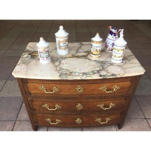 A Louis XIV-regency Chest Of Drawers In Marquetry