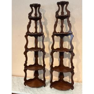 A Pair Of Mahogany Wall Corner Cabinets