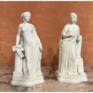 Two Large Biscuit Figures. 