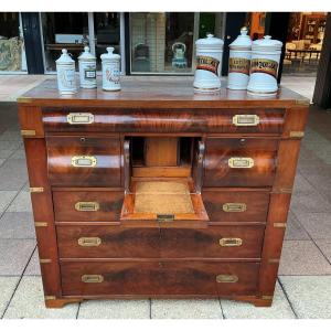 A Mahogany Chest Of Drawers Belonging To A Naval Officer.