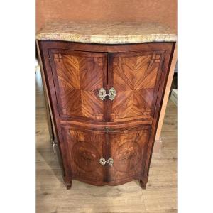 A Small High Sideboard In Marquetry.