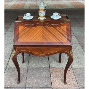 A Sloping Desk In Marquetry.