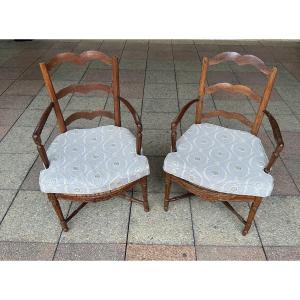 A Pair Of Provencal Armchairs.