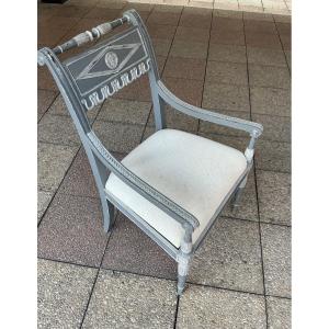A Painted Wood Directoire Armchair
