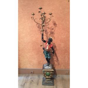 Nubien En Bois Polychrome