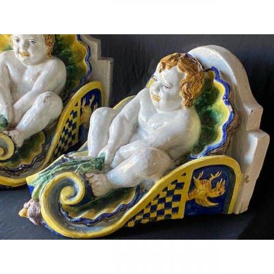 Pair Of Italian Wall Consoles.