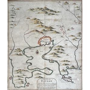 Plan Of The Siege Of Toulon By The English - 18th Century