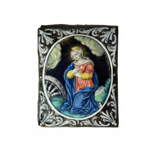 Saint Catherine - Limoges Enamel - Laudin Workshop - Late 17th Century