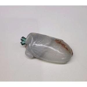 Gray Jade And Celadon Snuff Bottle, China, 19th Century