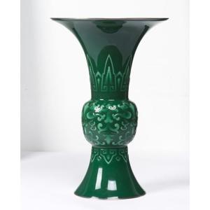 Gu-shaped Vase In Cloisonné Enamel On Silver