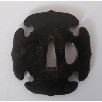 Iron Aoigata Tsuba For Tachi