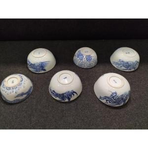 Set Of Six Blue Bowls From Hue