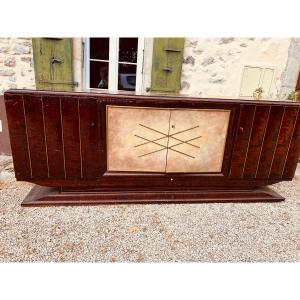 Enfilade Art Déco Acajou Et Parchemin 