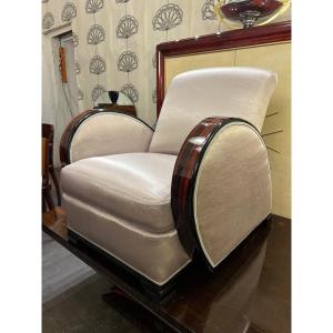 Art Deco Club Armchair In Macassar Ebony