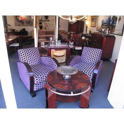 Art Deco Club Armchairs In Macassar Ebony