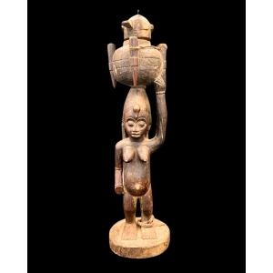 Female Figure Carrying A Jar – Luba People, Dr Congo