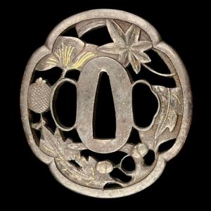 Japanese Openwork Iron Tsuba With Vegetal Decoration, Edo Period (17th – Early 19th Century)