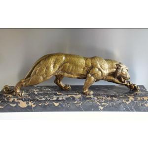 Large Bronze Panther Of Chiparus