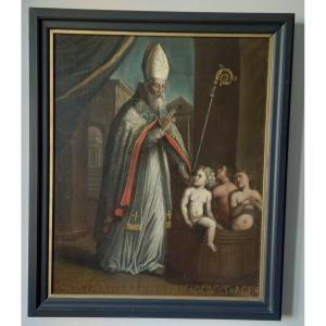 Painting Of Saint Nicholas - 17th Century 