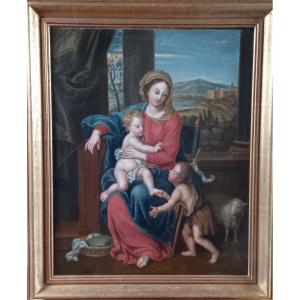 Painting Of The Virgin With Jesus And Saint John The Baptist 