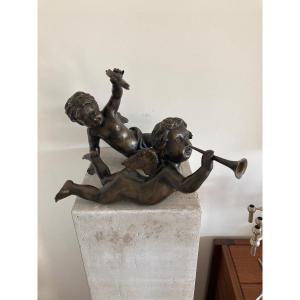 Pair Of Bronze Angels