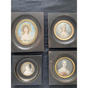 4 Miniatures From The Early 19th Century.