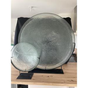 2 Large Glass Trays From The 1970s-80s