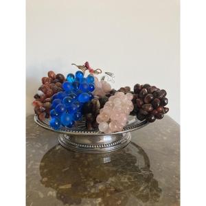 Set Of Grape Bunches Made Of Hard Stone And Glass