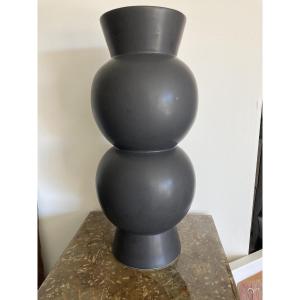 Large Black Vase By Designer Collin