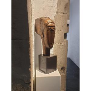 Modigliani (1884-1920) - "young Girl With Fringe"