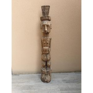 Timor - Wooden Man Statue - 172 Cm