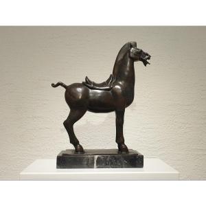 China - Bronze Horse In The Han Style - 56 Cm
