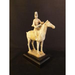 China, Tang Dynasty (618-907) - Horse Musician (tambourine) - H 35 Cm - With Tl Test