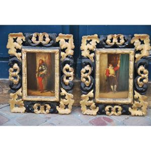 19th Century Troubadour School Pair Of Soldiers