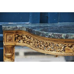 Elegant Console With Mirror Bottom D Louis XVI Period