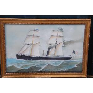 Steamboat At Sea School Of The XIX