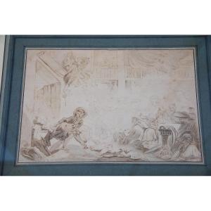 Drawing XVIII D After Fragonard: Recalcitrant Animal