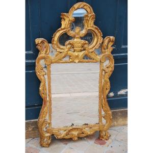 Mirror In Golden Wood D Louis XV Period. Provence XVIII