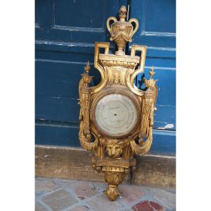 Beautiful Barometer In Golden Wood D Louis XVI Period