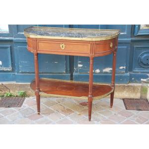 Half Moon Console In Mahogany Louis XVI Period Stamped By Nicolas Petit